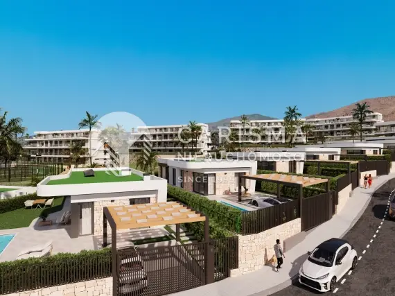 (10) Nowoczesne apartamenty z widokiem na morze, Finestrat, tarasy i basen