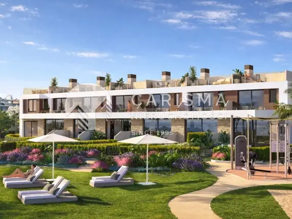 Nowe, luksusowe ,szeregowe domy przy plaży na Costa Blanca z tarasem dachowym, ogrodem i basenem 2